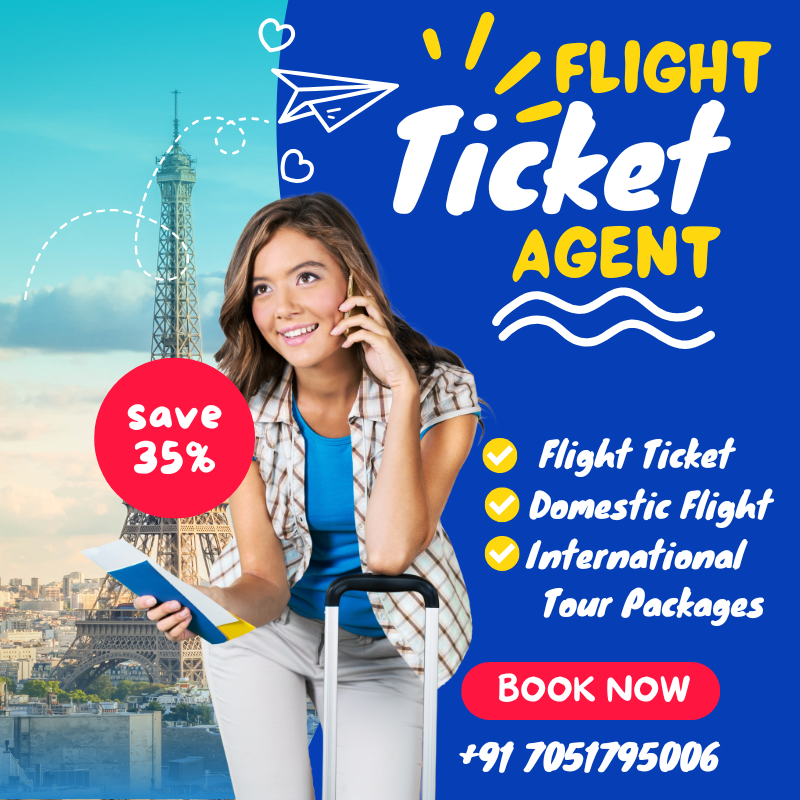Professional flight ticket booking agent assisting a customer with cheap international flight tickets